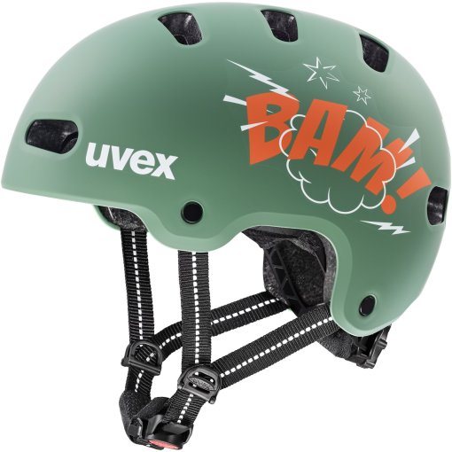 Immagine prodotto da Uvex kid 4 style Casco bici bambino - bam moss green-papaya matt