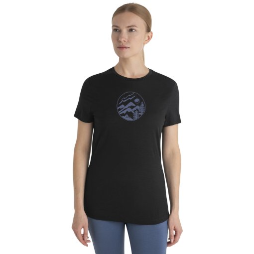 Immagine prodotto da Icebreaker Maglietta Donna - Merino 150 Tech Lite III Camping Circle - Nero