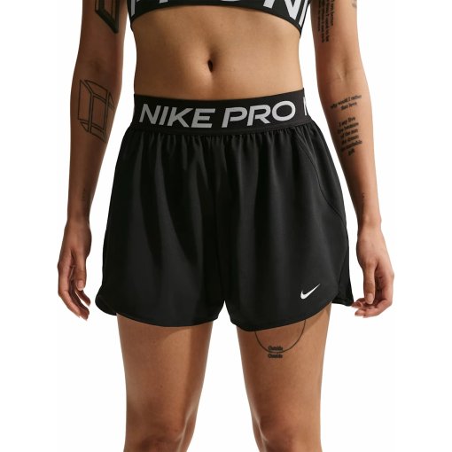 Photo produit de Nike Pro Dri-FIT Woven 3&quot; Short femmes - noir/blanc IQ0784-010
