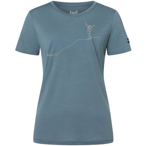 Photo produit de SUPER.NATURAL T-Shirt Femme - Bergglück - Stormy Weather/Feather Grey