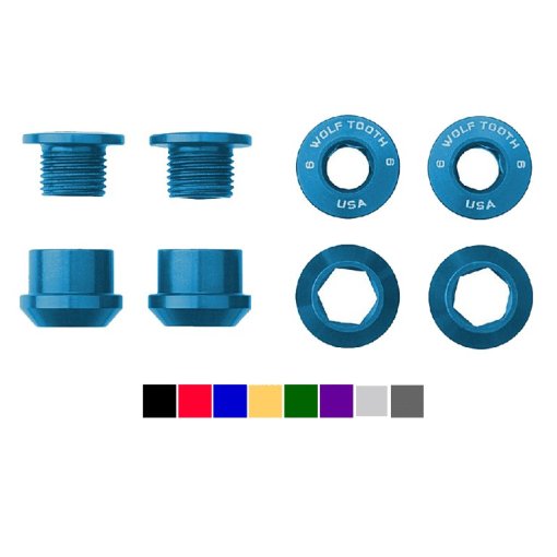 Produktbild von Wolf Tooth Aluminium Kettenblattschrauben - 6mm - 1-fach (4 Stück)