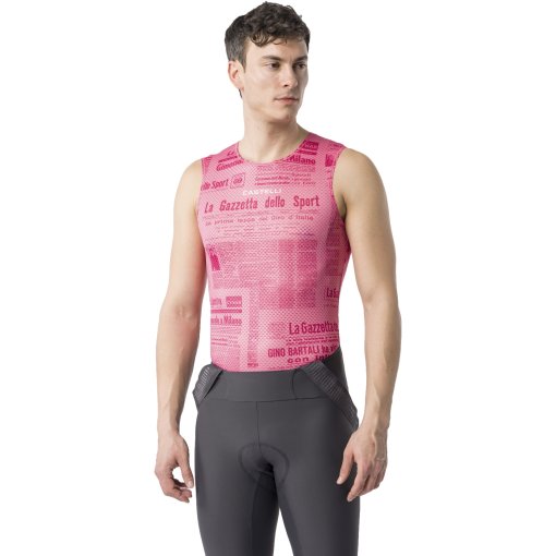 Photo produit de Castelli Giro d&#039;Italia Gazzetta Dello Sport Maillot de corps sans manches pour hommes - pink round 025
