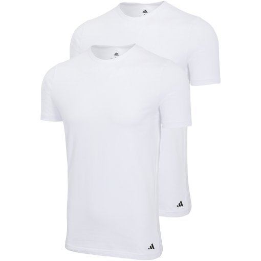 Image of adidas Sports Underwear Active Core Cotton Crew Neck Short Sleeve Shirt Men - 2 Pack - 100 white