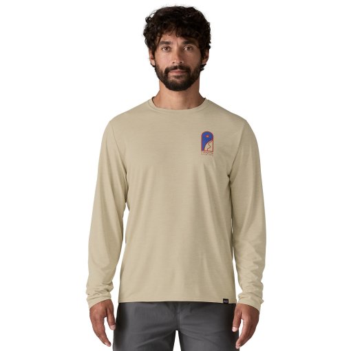 Foto de Patagonia Camiseta de Manga Larga Hombre - Capilene Cool Daily Graphic - Lands - Earlylines: Pumice X-Dye