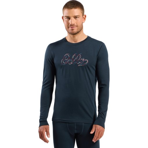 Produktbild von Odlo 80th-Anniversary Merino 200 Langarm-Unterhemd Herren - dark sapphire