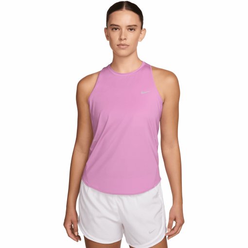 Productfoto van Nike Swift Dri-Fit Hardlooptop Dames - light magenta/reflective silver HQ0620-503