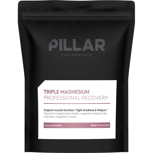 Immagine prodotto da PILLAR Performance Triple Magnesium Powder - Integratore alimentare - Bacche - Pacco convenienza da 400 g