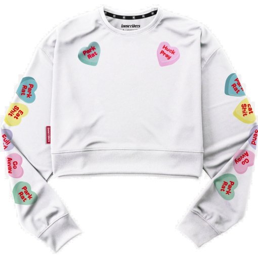 Picture of Loose Riders Tech Longsleeve Crop Top Jersey Women - Candy Hearts White