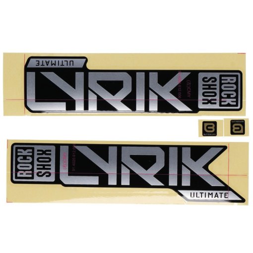 Produktbild von RockShox Decal Kit für 27.5/29&quot; Lyrik Ultimate - matte silver foil für gloss black (2023+)