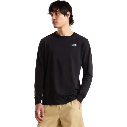 Kuva tuotteesta The North Face Evolution Simple Dome Regular Pitkähihainen T-paita miehille - TNF Black