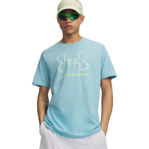 Produktbild von Under Armour UA Foundation Kurzarm-Oberteil Herren - Blue Haze/Lumos Lime/White