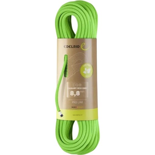 Image of Edelrid Canary Eco Dry 8,8 mm Climbing Rope - 60 m - neon green