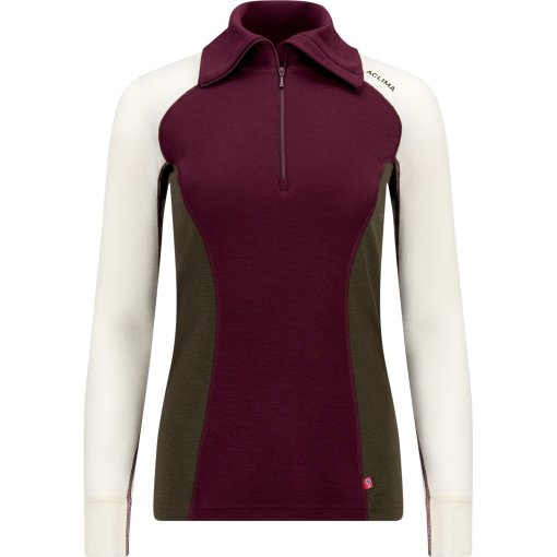Produktbild von Aclima Warmwool Polo Pullover Damen - fig/tarmac/nature