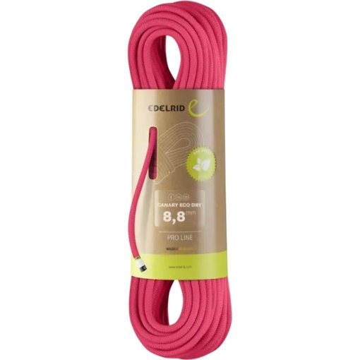 Image of Edelrid Canary Eco Dry 8,8 mm Climbing Rope - 70 m - pink