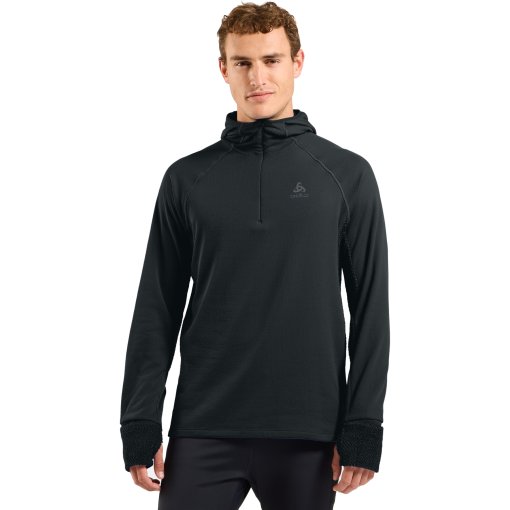 Foto de Odlo Mid Layer con Capucha Trail Running Hombre - X-Alp Half-Zip - negro