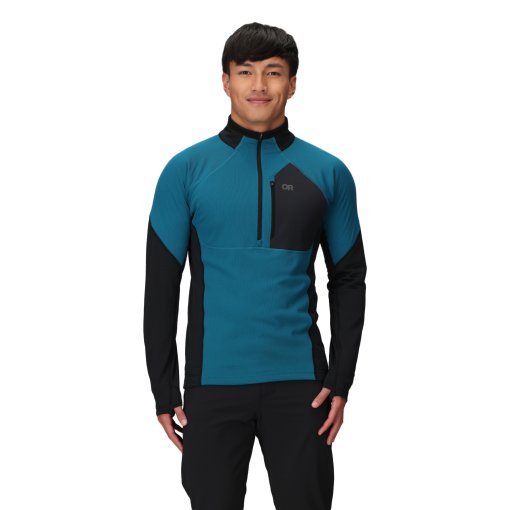 Foto de Outdoor Research Camiseta de Manga Larga Hombre - Deviator Fleece Half Zip - aurora/black