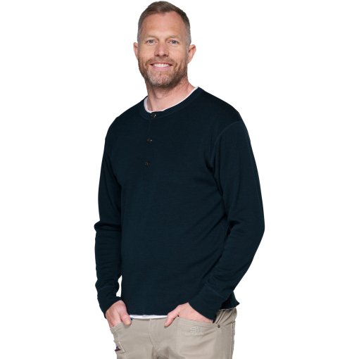 Productfoto van Devold Archive Henley Overhemd unisex - 284A Ink