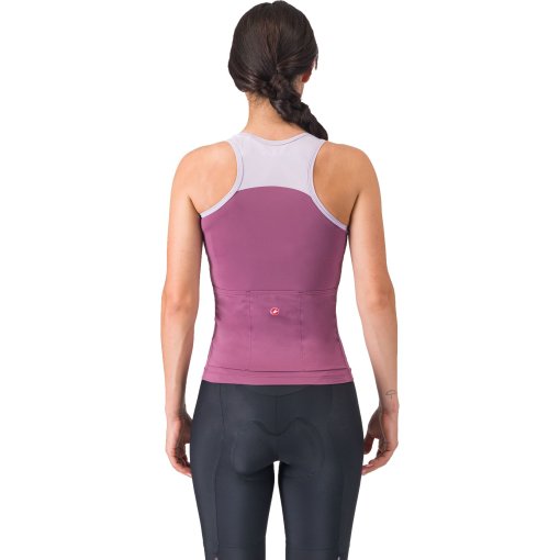 Haut Cyclisme Femme Castelli Sans Manches Blanc Taille S Avec Poche Arrière