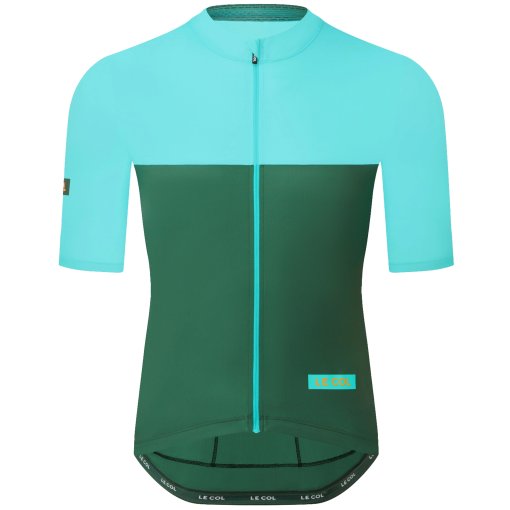 Productfoto van Le Col Sport Shirt Heren - Forest Green/Cerulean