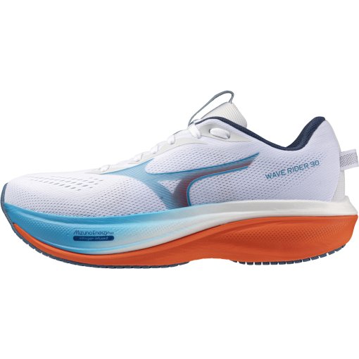 Picture of Mizuno Wave Rider 30 Running Shoes Men - White/Blue Jewel/Orange.com