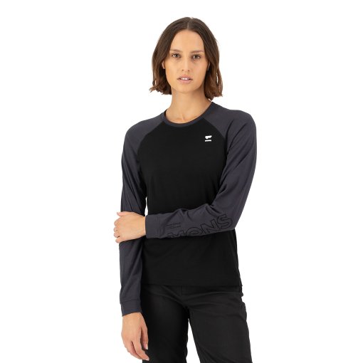 Photo produit de Mons Royale T-Shirt Manches Longues Femme - Tarn Merino - noir / 9 iron