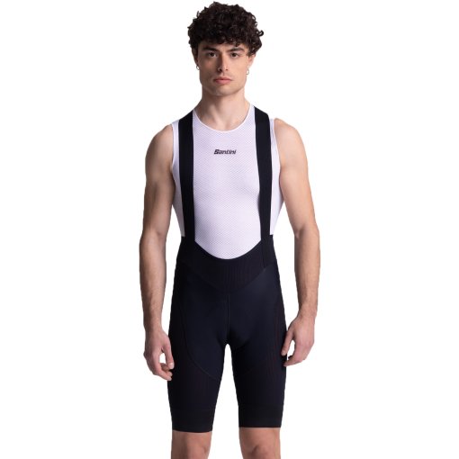 Photo produit de Santini Cuissard à Bretelles Court Cycliste Homme - Super Lite Indoor - black NE
