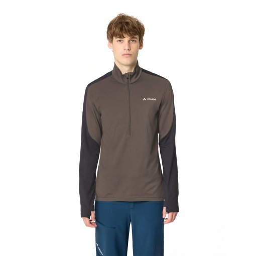 Photo produit de Vaude Pullover Homme - Livigno Half Zip II - black/deer brown