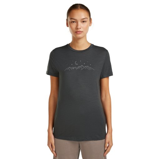 Picture of Icebreaker Merino 150 Tech Lite T-Shirt Sparkling Stars Women - Obsidian