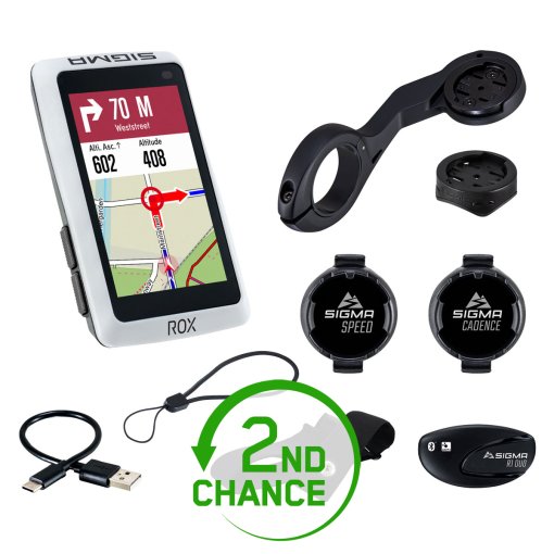 Produktbild von SIGMA ROX 12.1 EVO - GPS Fahrradcomputer - Sensor Set - weiß - B-Ware