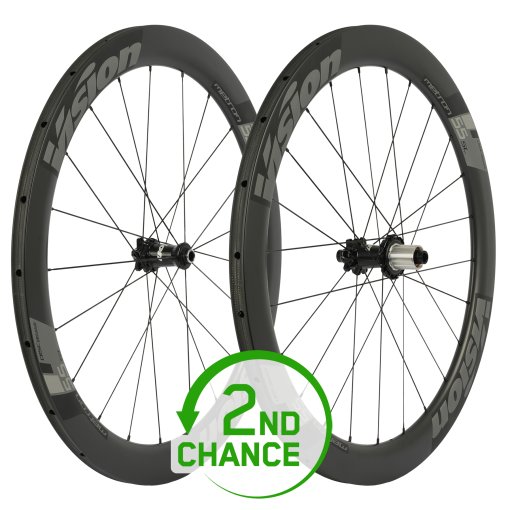 Picture of Vision Metron 55 SL Disc Carbon Wheelset - Tubular - 6 Bolt - FW: 12x100mm | RW: 12x142mm - Shimano HG - 2nd Choice - SC001