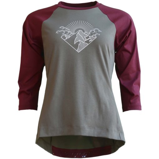 Produktbild von Zimtstern PureFlowz 3/4-Arm MTB-Trikot Damen - Dusty Olive/Windsor Wine