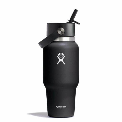 Foto de Hydro Flask Botella Térmica - 24oz Wide Mouth + Tapa Flex Straw - 710ml - Black