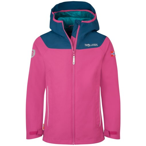 Foto de Trollkids Chaqueta Niña - Bergen - Bright Berry/Madeira Blue/Dark Turquoise