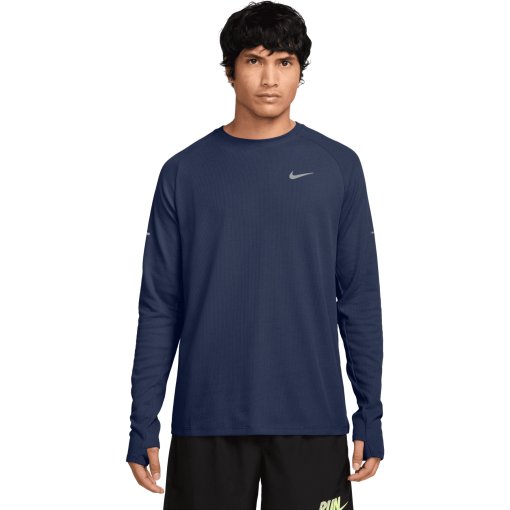 Zdjęcie: Nike Dri-Fit Stride Waffle Koszulka z długim rękawem Mężczyzna - midnight navy/reflective silver HV2705-410
