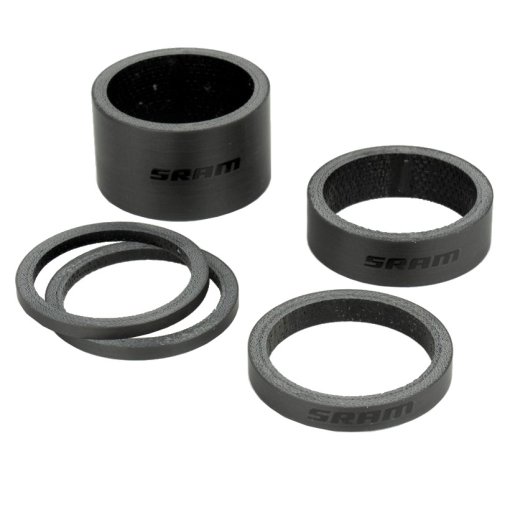 Produktbild von SRAM Carbon Headset Spacer Set - Logo schwarz glänzend