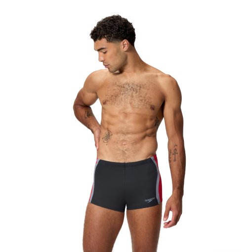 Picture of Speedo Solid Splice Aquashorts Men - anthracite/high risk red
