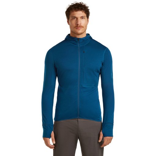 Picture of Icebreaker Merino 200 Realfleece™ Descender Long Sleeve Zip Hoodie Men - Atlantis/Arctic