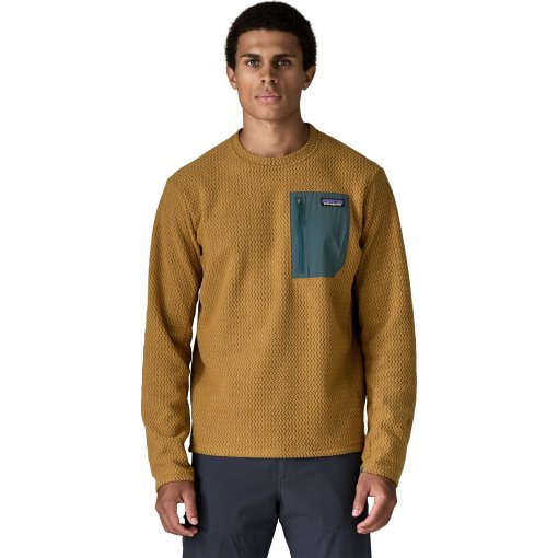 Photo produit de Patagonia R1 Air Crew Pullover pour hommes - Bobcat Brown