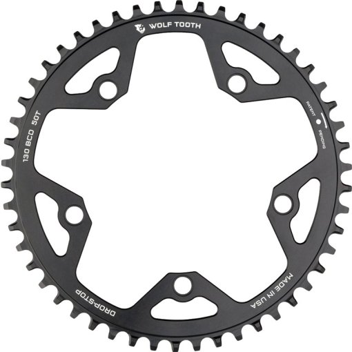 □ WOLF TOOTH DROP-STOPB PCD 110 44T Wolf Tooth Single Road/Cyclocross Flattop Chainring 110mm - Drop