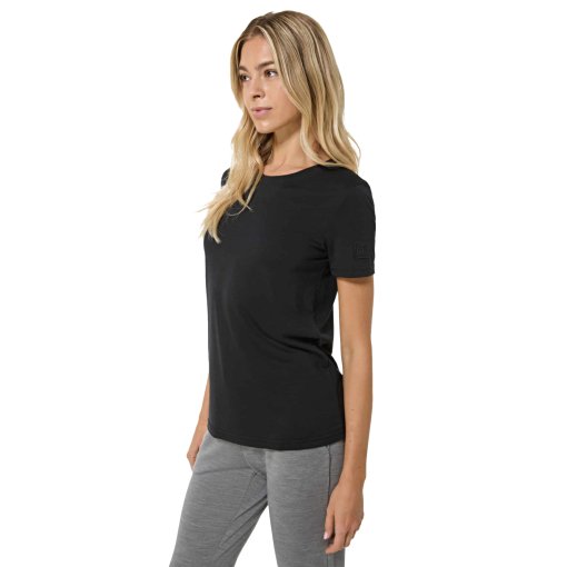 Productfoto van SUPER.NATURAL Casual Rib Bio J T-shirt dames - Jet Black