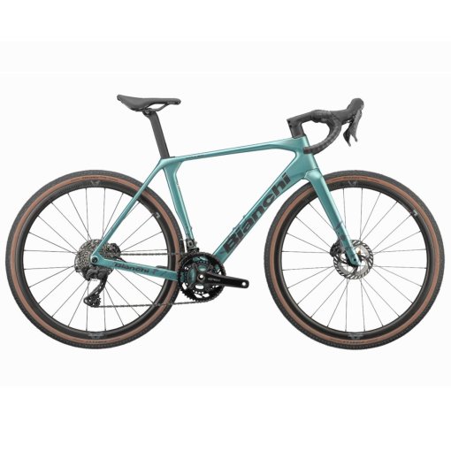 Picture of Bianchi IMPULSO PRO - GRX 820 - Carbon Gravel Bike - 2026 - celeste metallic camo / graphite full matt