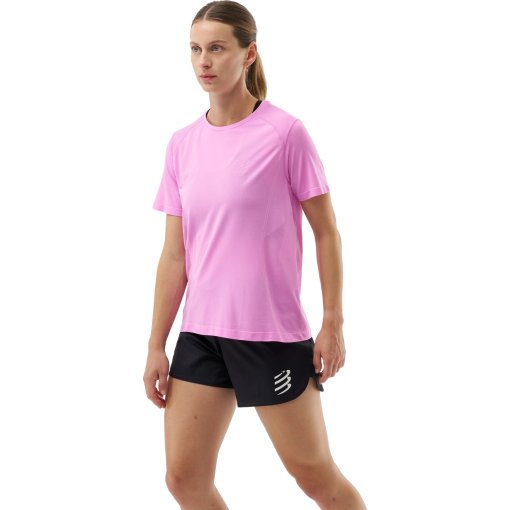 Photo produit de Compressport T-Shirt Femme - Performance Running - cyclamen/refelctive cyclamen