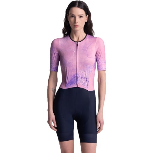 Productfoto van Santini Leaf Mot Trisuit Dames 6T774LIMGLEAFMOT - lilla LL