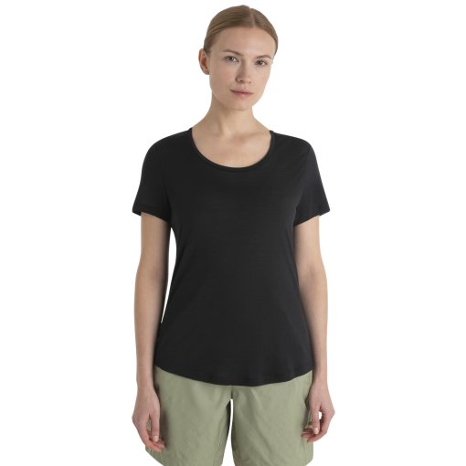 Produktbild von Icebreaker Merino 125 Cool-Lite™ Sphere III T-Shirt mit U-Ausschnitt Damen - Schwarz