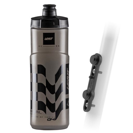 Productfoto van Leatt DuoValve Fidlock 600ml Fles met framehouder - smoke