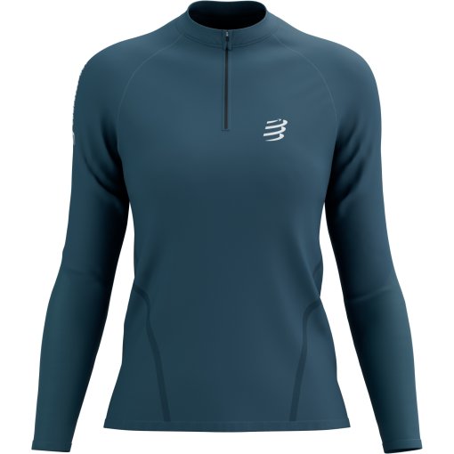 Produktbild von Compressport Trail Half-Zip Langarmshirt Damen - stargazer/reflective white