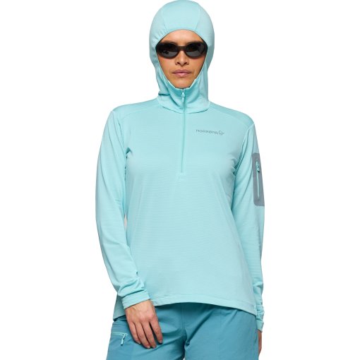 Photo produit de Norrona Sweat à Capuche Femme - falketind warm1 Hood - Aqua Haze/Trooper