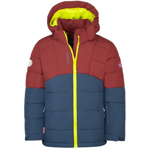 Foto de Trollkids Chaqueta Niño - Gryllefjord - Carmin Red/Mystic Blue/Glow Green