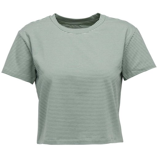 Foto de Black Diamond Camiseta Mujer - BD Stripe Crop - Foam Green-Laurel Green