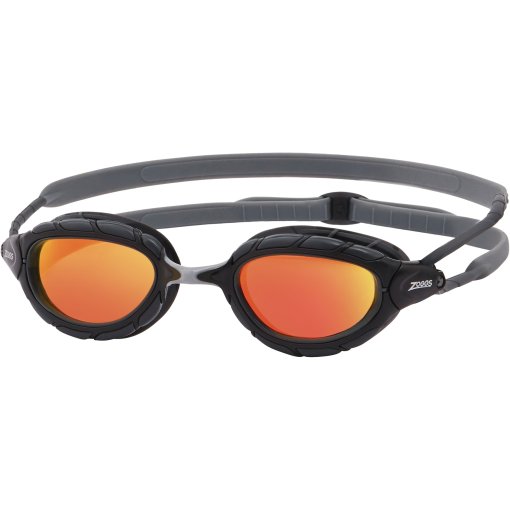 Produktbild von Zoggs Predator Titanium Schwimmbrille - Verspiegelte Gläser: Orange - Small Fit - Grau/Schwarz